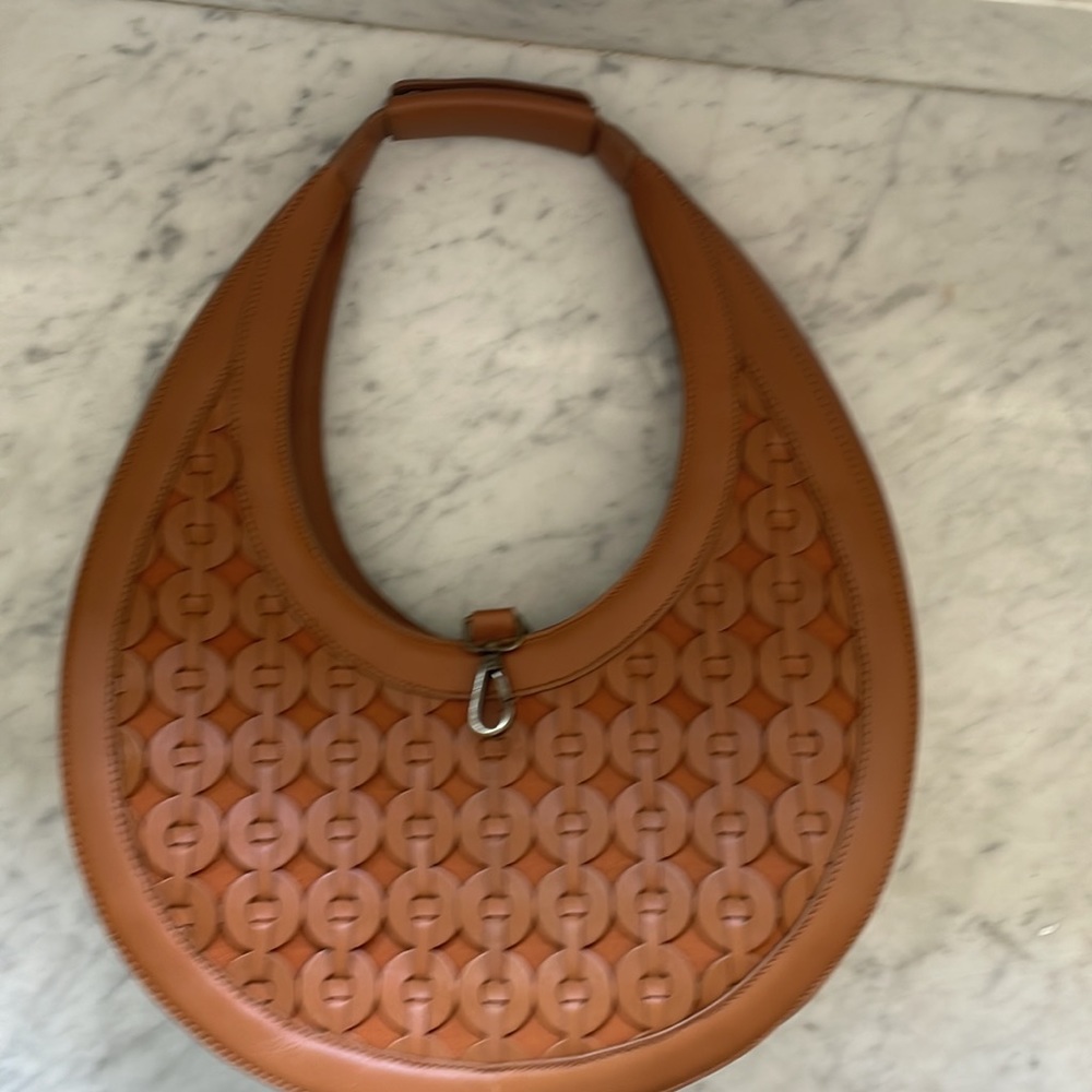 NWOT Anthropologie Cow Leather Circle Purse